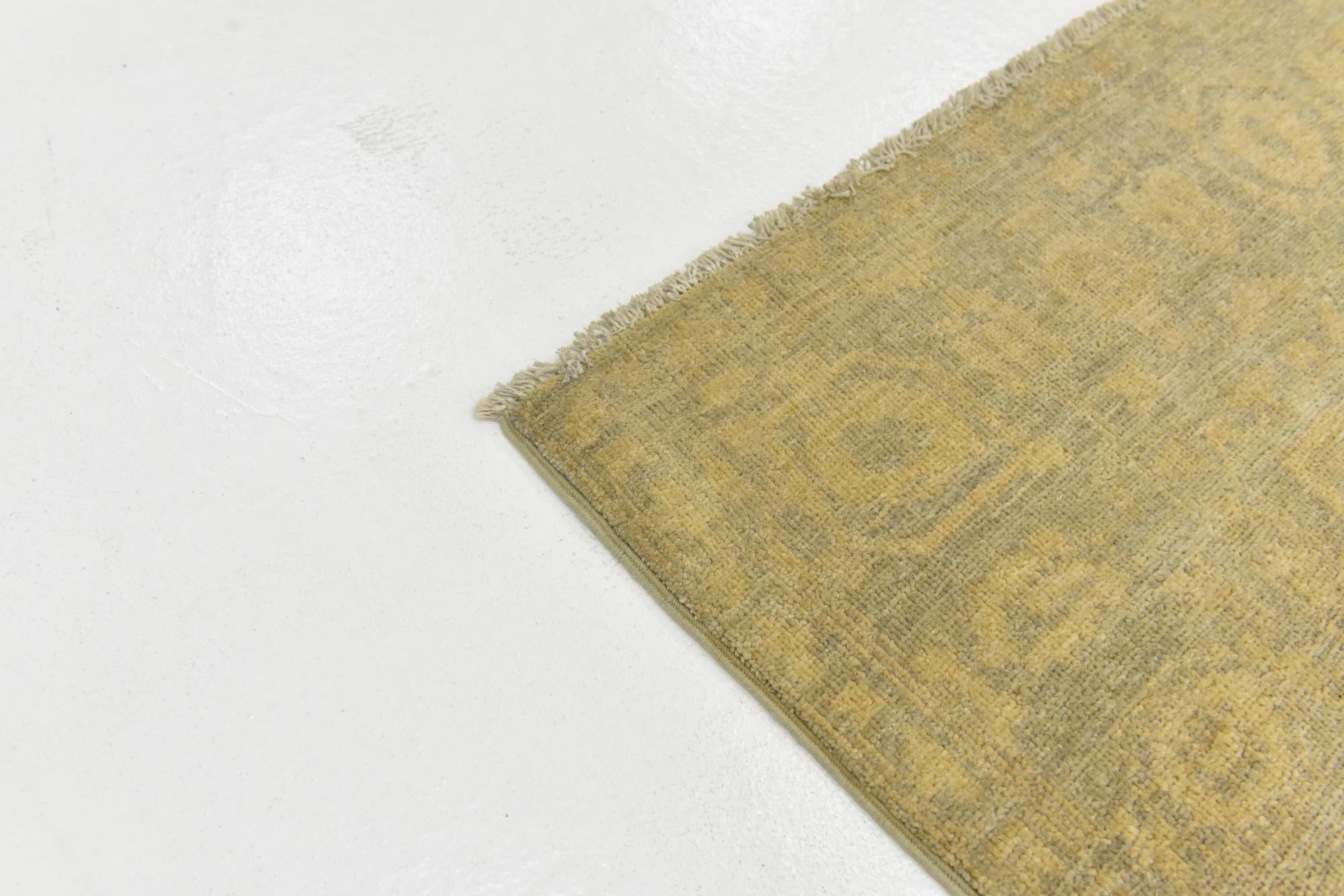 4' 7 x 6' 6 Hand Knotted Over-Dyed Ziegler Rug