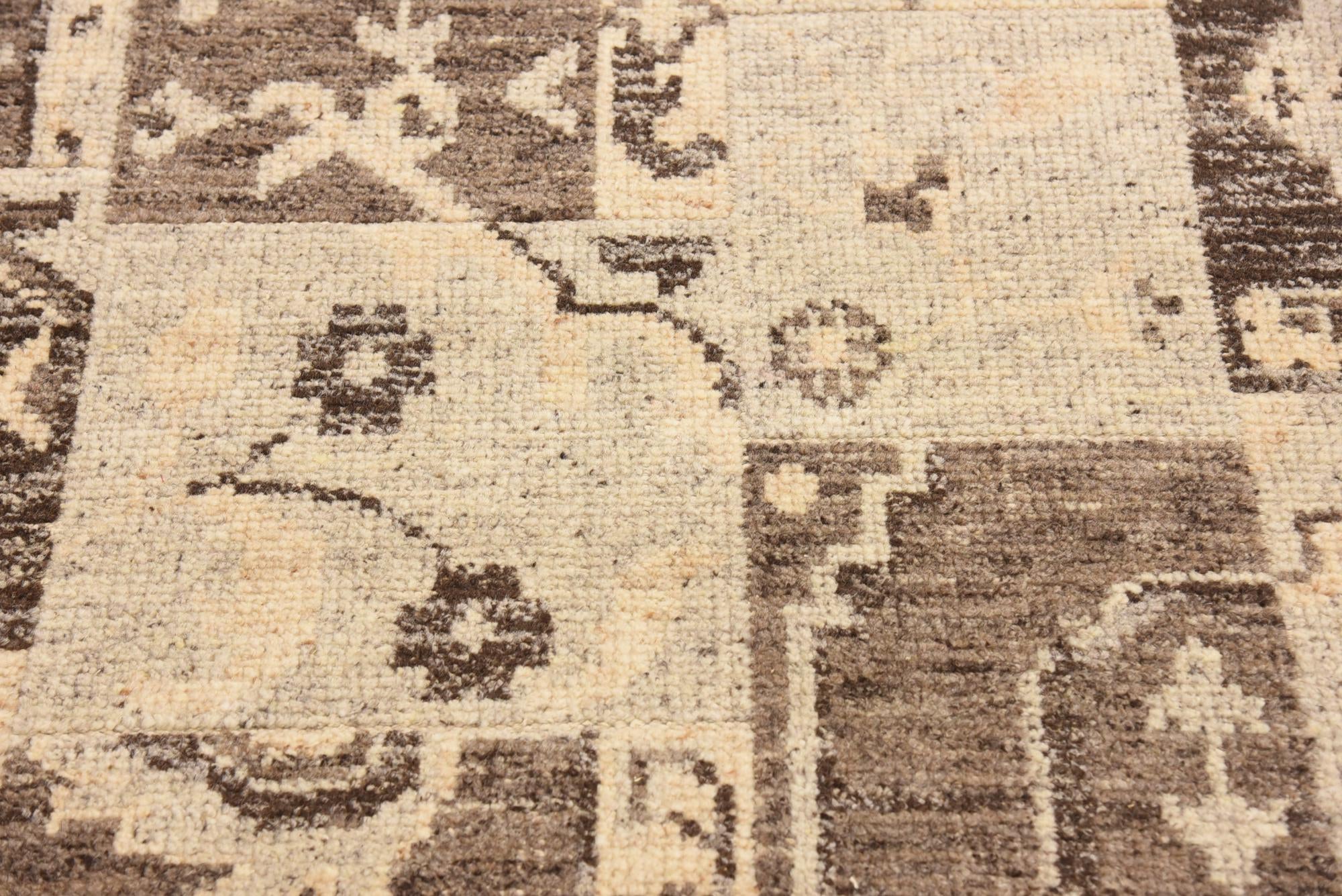 4' x 5' 8 Hand Knotted Patchwork Wool Rug