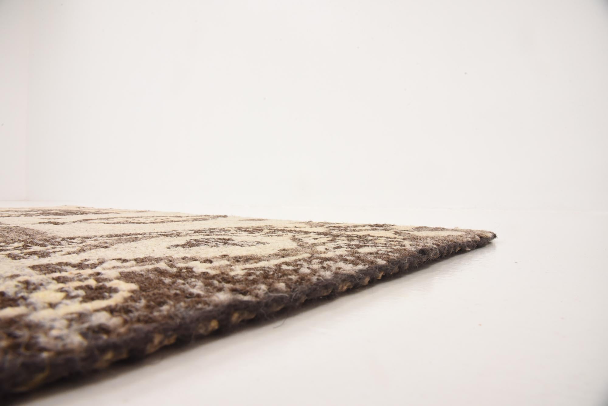4' x 5' 8 Hand Knotted Patchwork Wool Rug