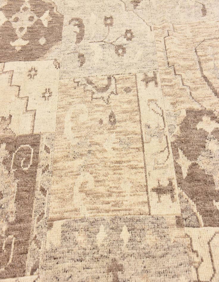 Detail image of 8' 2 x 9' 6  Hand Knotted Patchwork Wool Rug