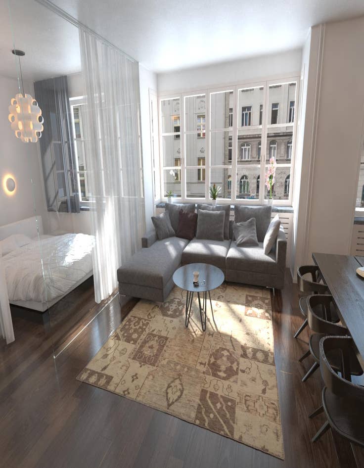 Detail image of 8' 2 x 9' 6  Hand Knotted Patchwork Wool Rug