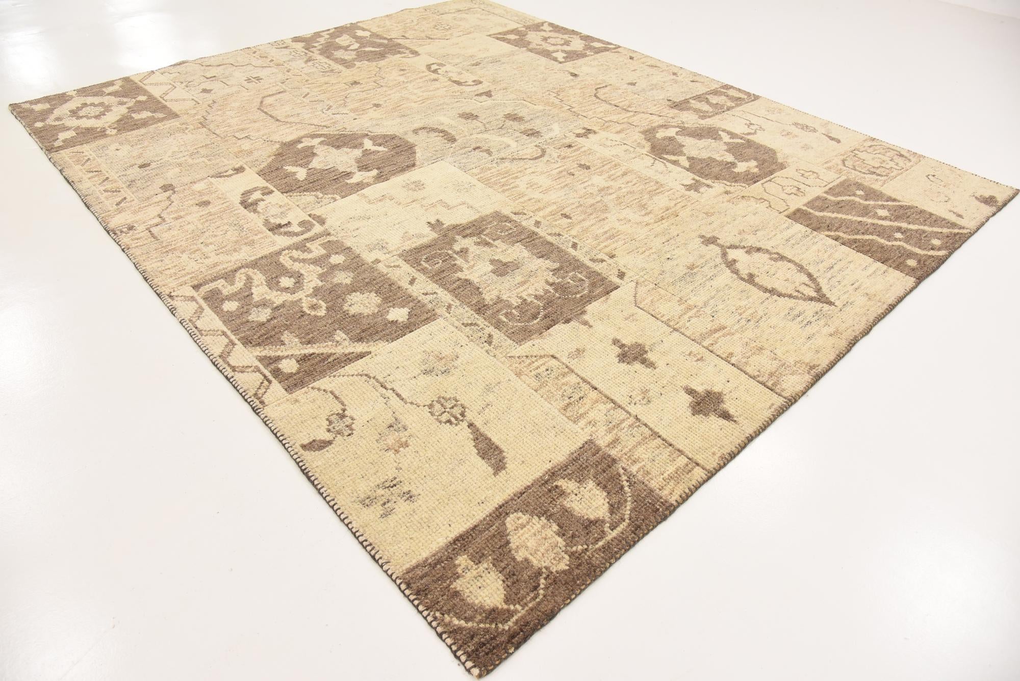 8' 2 x 9' 10 Hand Knotted Patchwork Wool Rug