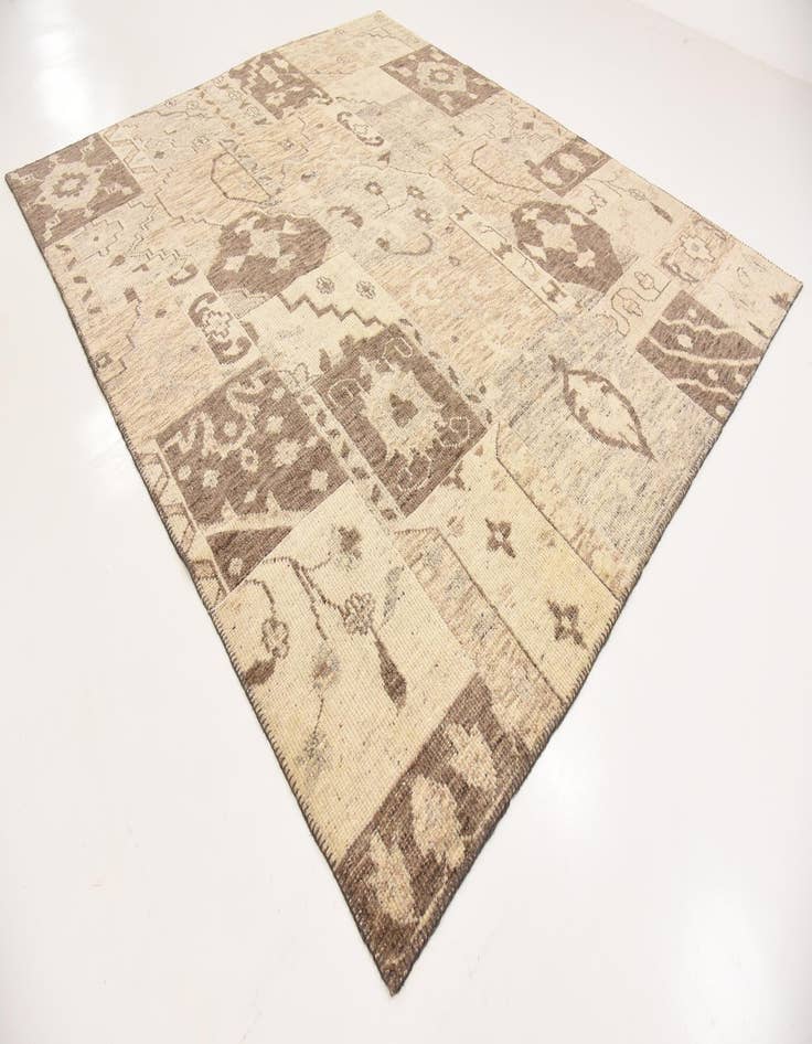 Detail image of 8' 4 x 9' 9  Hand Knotted Patchwork Wool Rug