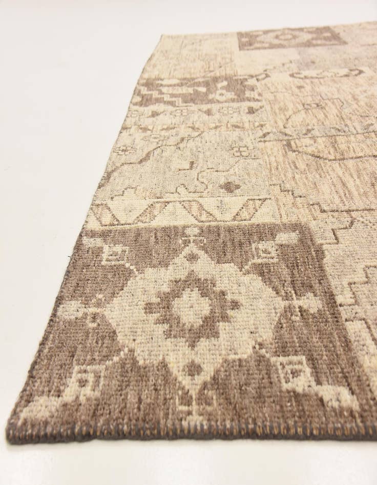 Detail image of 8' 4 x 9' 9  Hand Knotted Patchwork Wool Rug