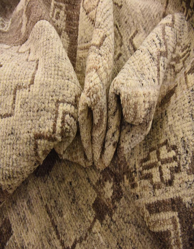 Detail image of 8' 4 x 9' 9  Hand Knotted Patchwork Wool Rug