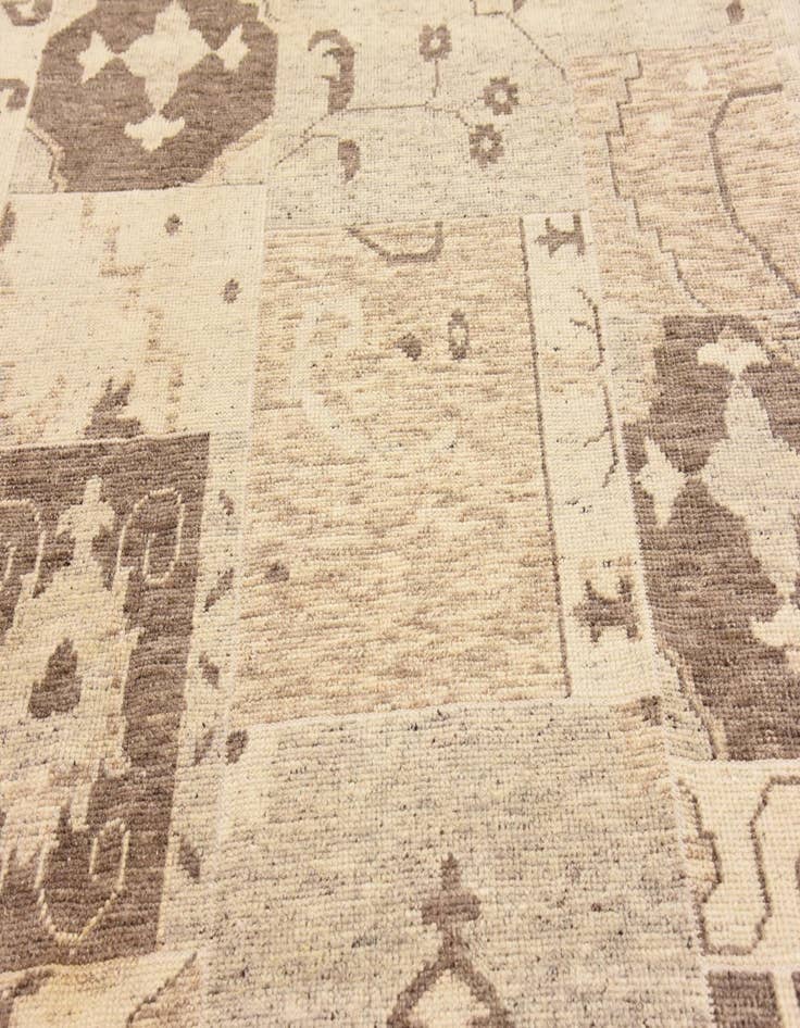 Detail image of 8' 2 x 9' 7  Hand Knotted Patchwork Wool Rug