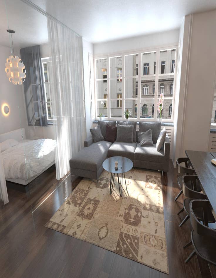 Detail image of 8' 2 x 9' 7  Hand Knotted Patchwork Wool Rug