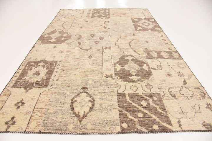 6' 7 x 9' 8 Hand Knotted Patchwork Wool Rug