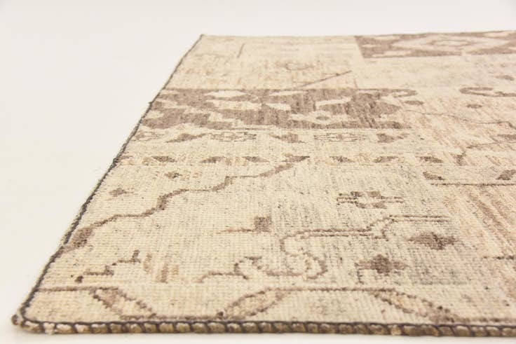 Detail image of 6' 7 x 9' 8 Hand Knotted Patchwork Wool Rug
