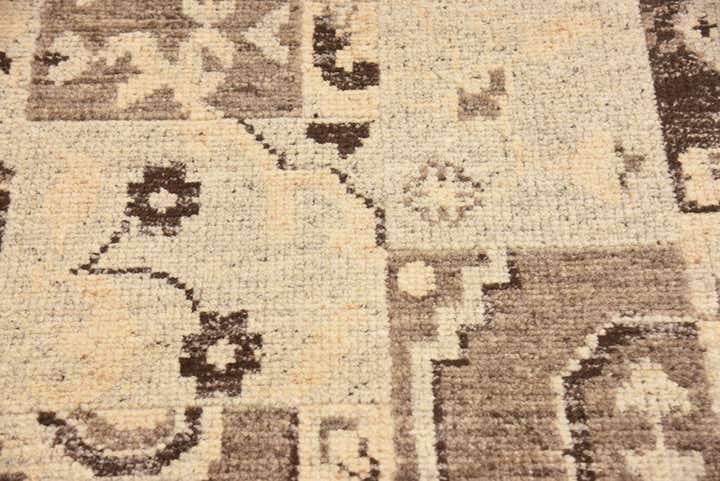 4' x 5' 8 Hand Knotted Patchwork Wool Rug
