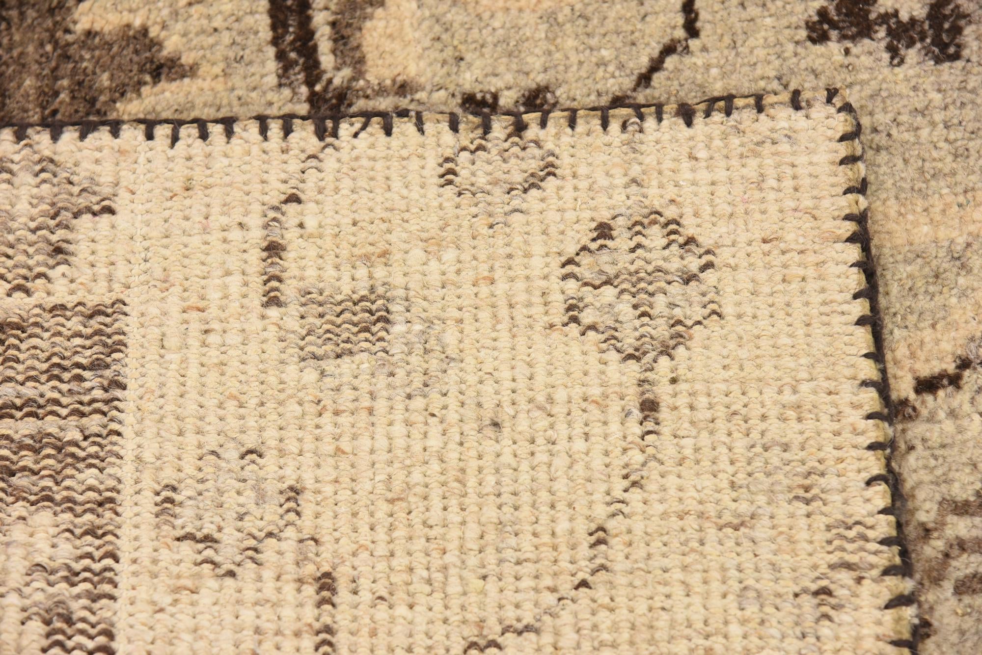 4' x 5' 8 Hand Knotted Patchwork Wool Rug