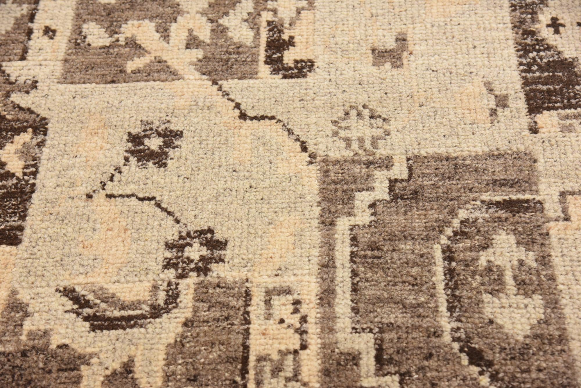 4' x 5' 8 Hand Knotted Patchwork Wool Rug