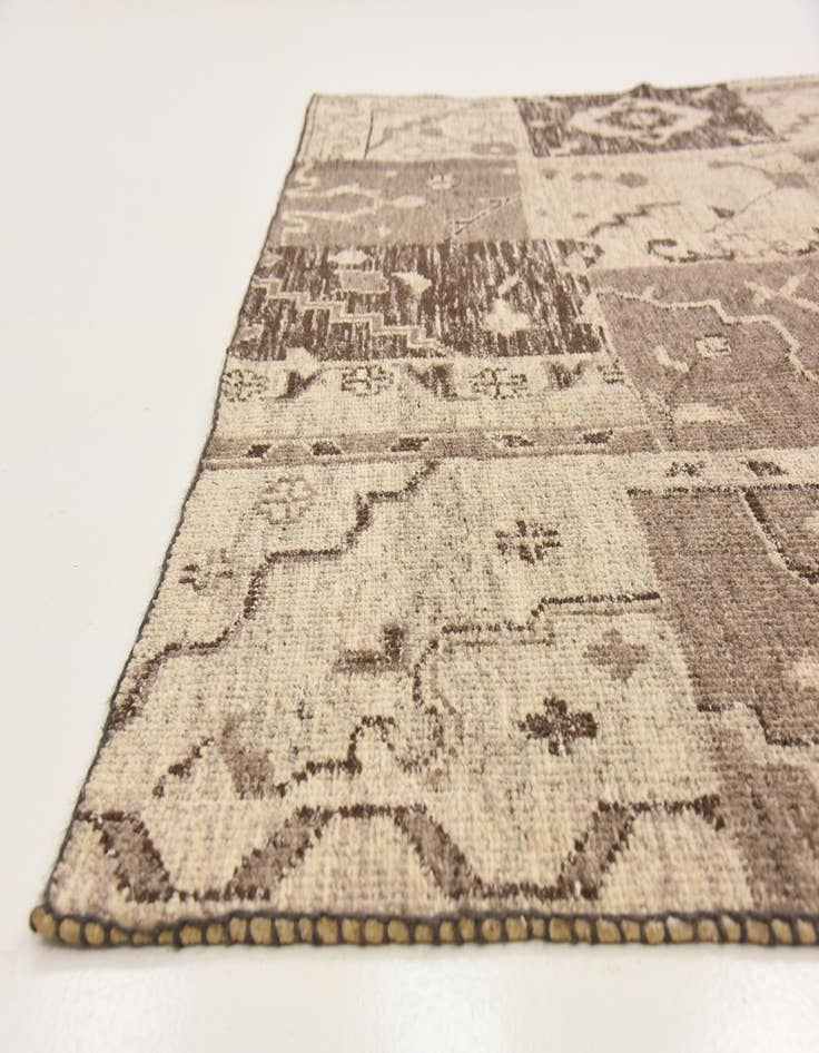 Detail image of 6' 7 x 9' 7  Hand Knotted Patchwork Wool Rug