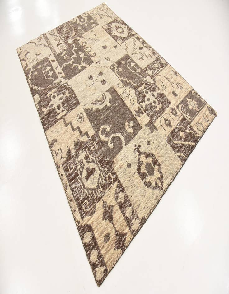 Detail image of 5' 6 x 7' 8  Hand Knotted Patchwork Wool Rug