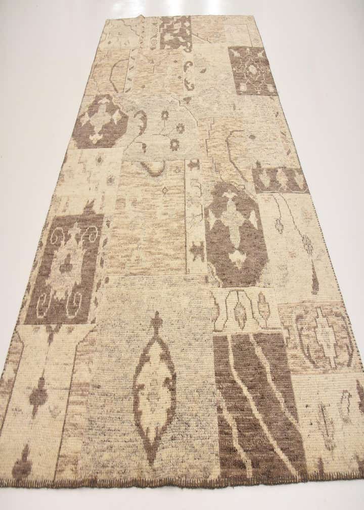 6' 5 x 9' 9 Hand Knotted Patchwork Wool Rug