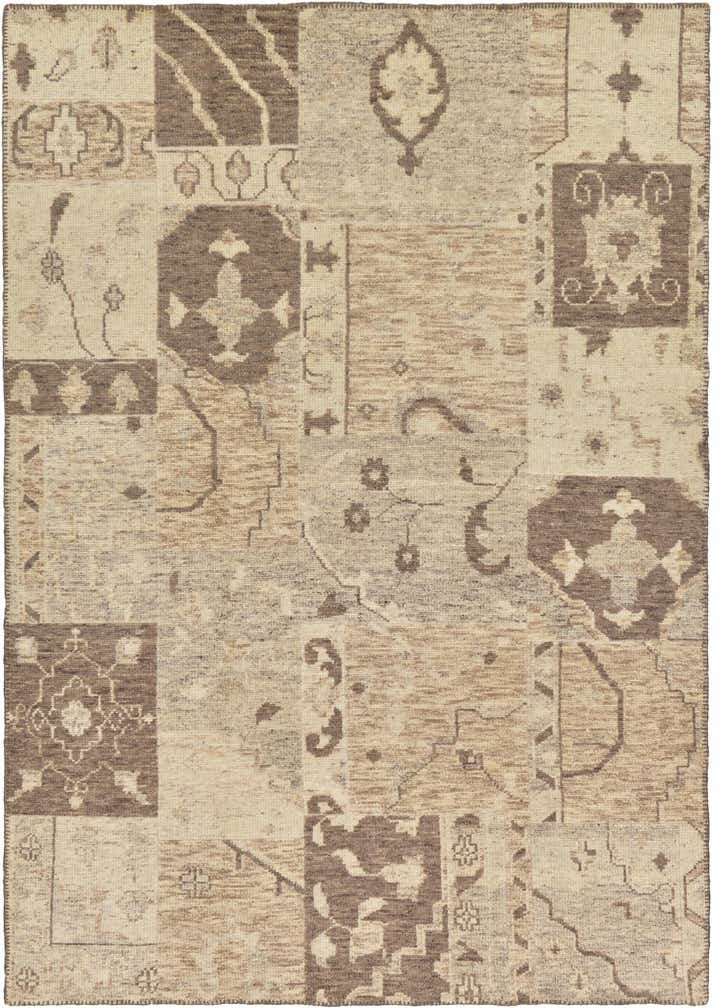 6' 5 x 9' 9 Hand Knotted Patchwork Wool Rug