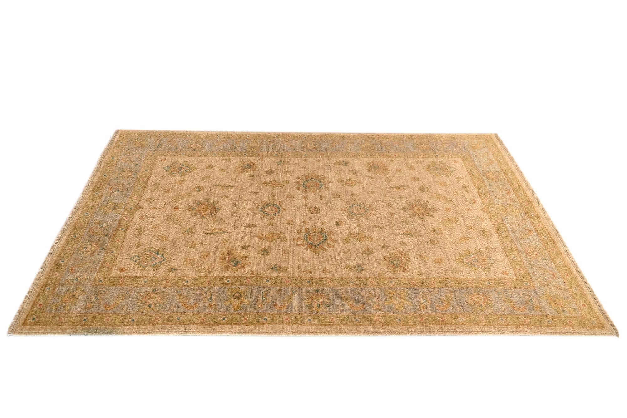 4' x 5' 9 Peshawar Ziegler Wool Rug