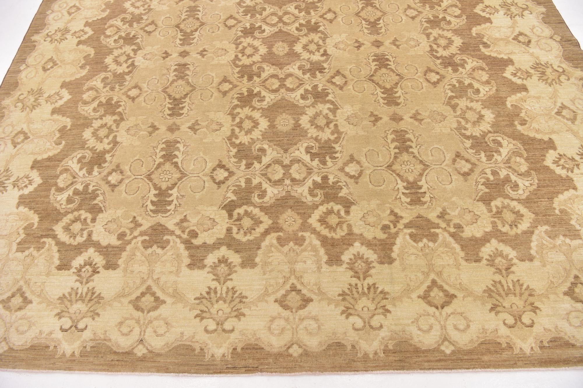 9' 2 x 12' Hand Knotted Peshawar Ziegler Rug