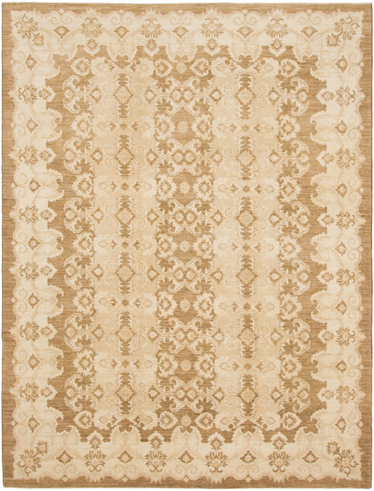 9' 2 x 12' Hand Knotted Peshawar Ziegler Rug