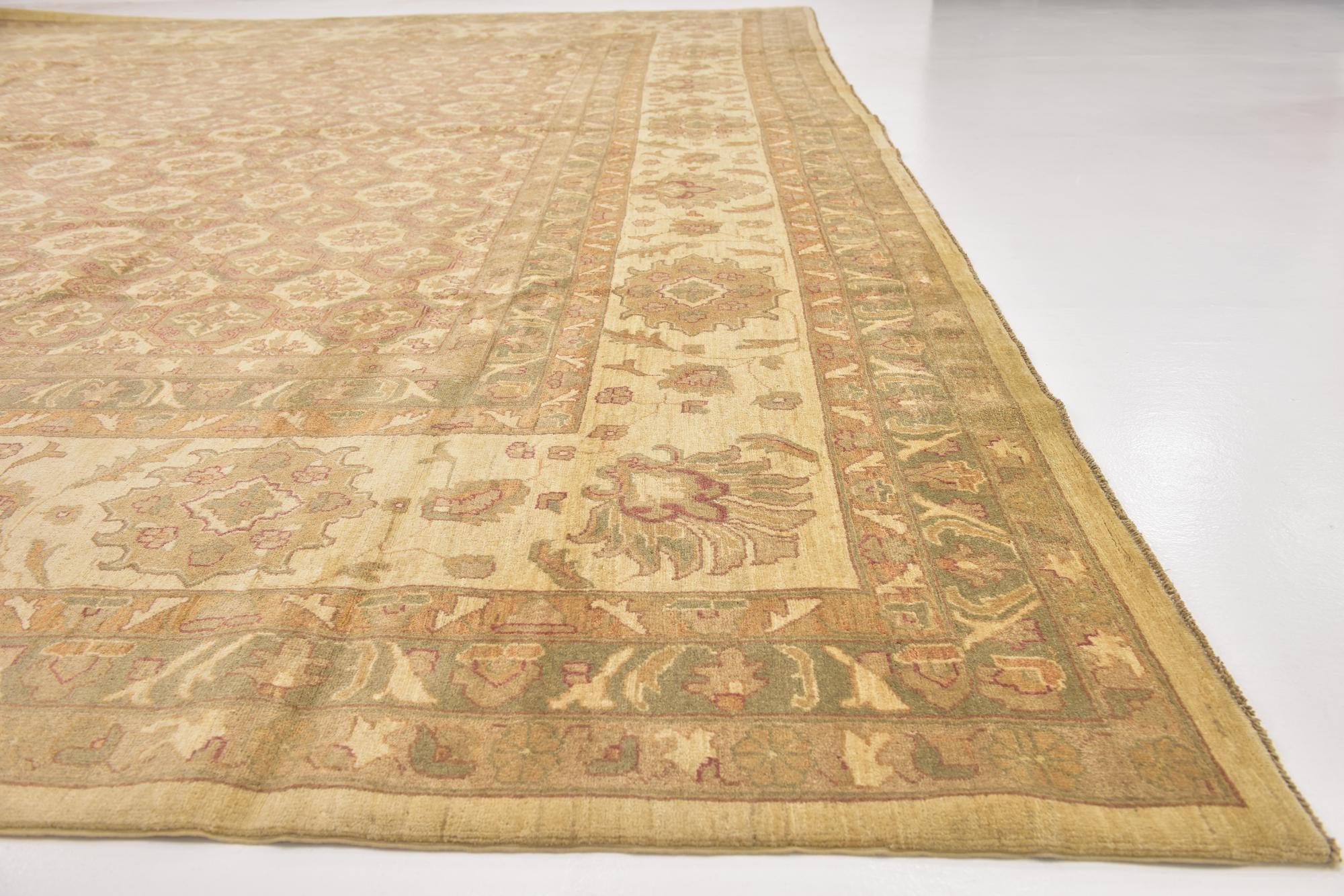 16' 6 x 25' 2 Hand Knotted Peshawar Ziegler Rug