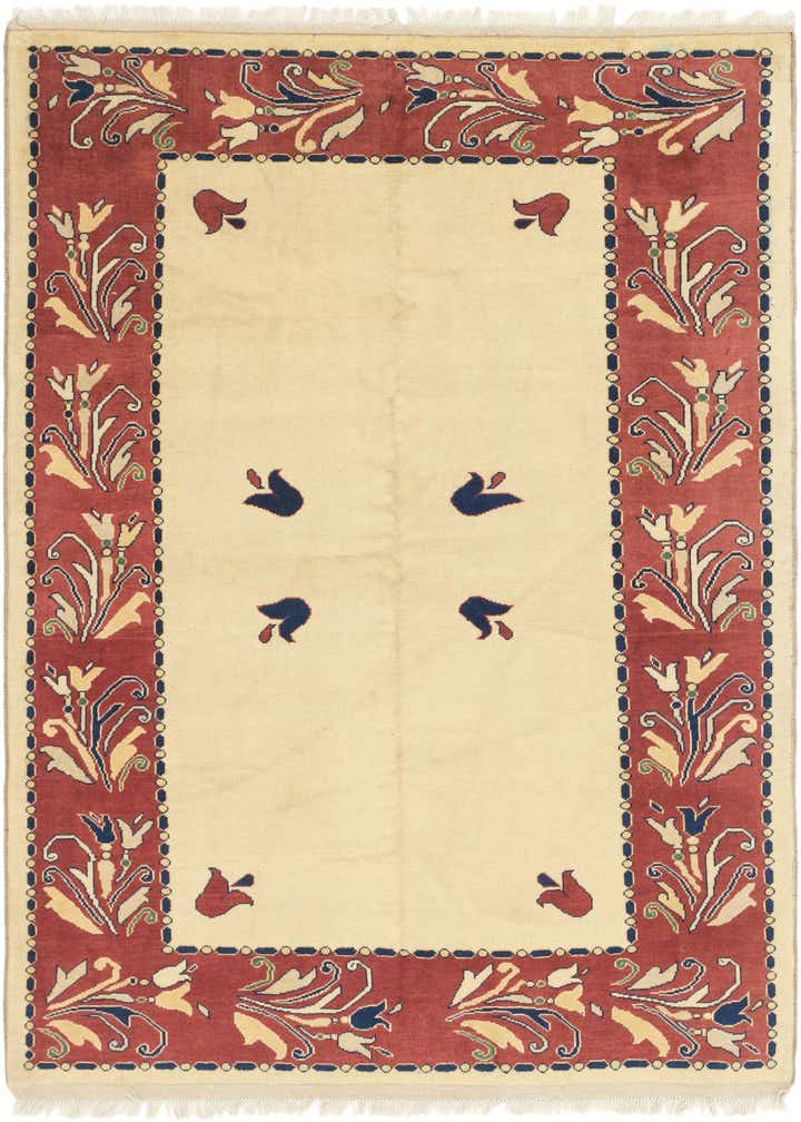 5' 7 x 8' Hand Knotted Peshawar Ziegler Rug