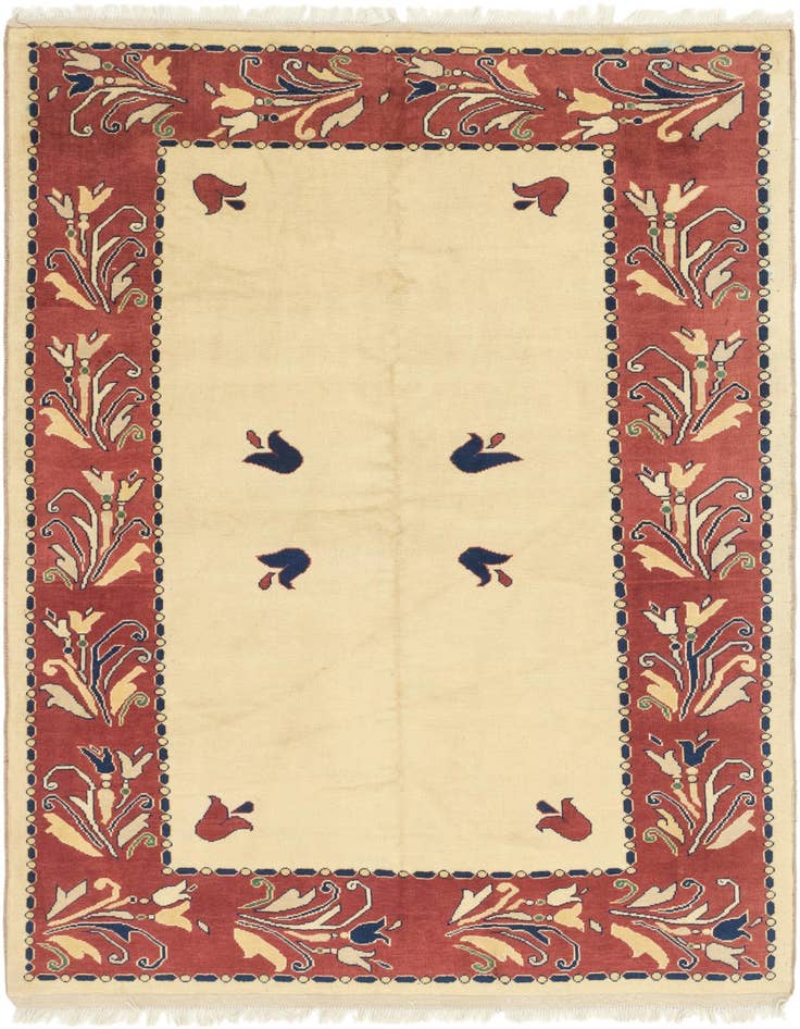 Detail image of 5' 7 x 8' Hand Knotted Peshawar Ziegler Rug