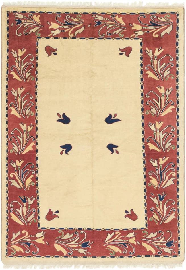 Detail image of 5' 7 x 8' Hand Knotted Peshawar Ziegler Rug