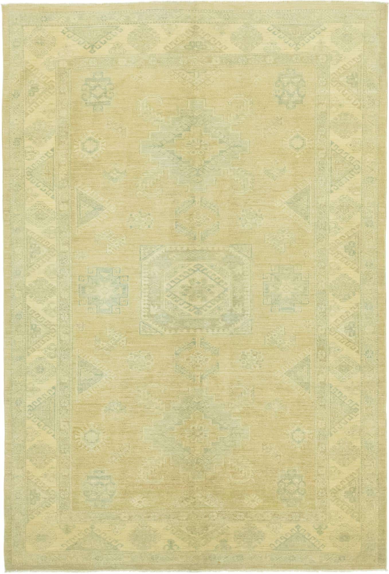 5' 11 x 8' 9 Hand Knotted Peshawar Ziegler Rug