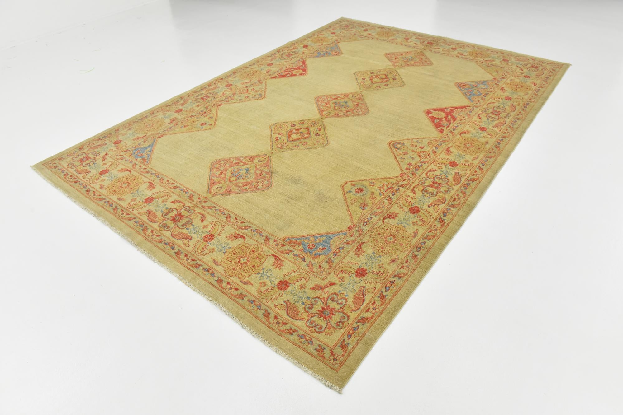 6' 9 x 9' 10 Hand Knotted Peshawar Ziegler Rug