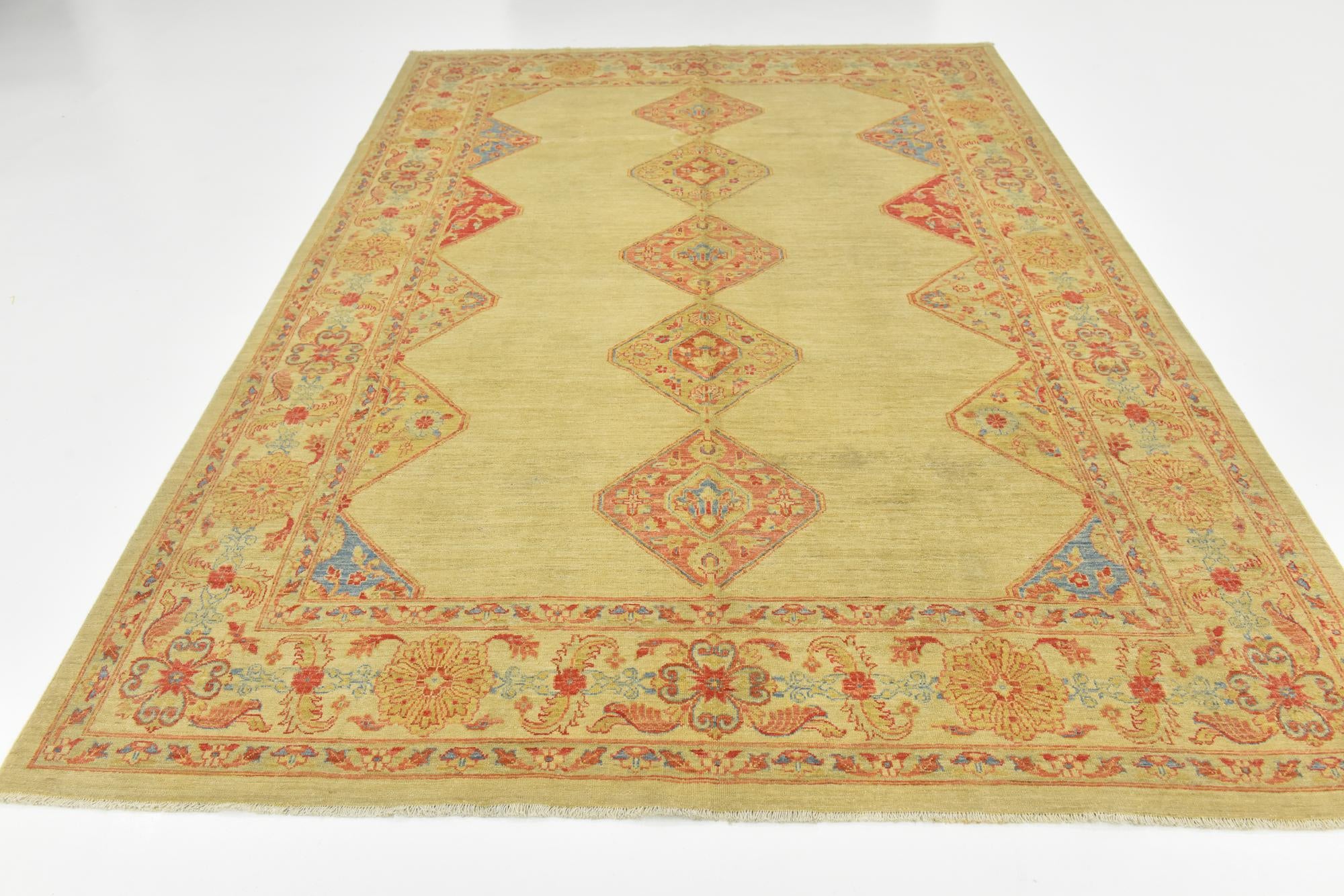 6' 9 x 9' 10 Hand Knotted Peshawar Ziegler Rug
