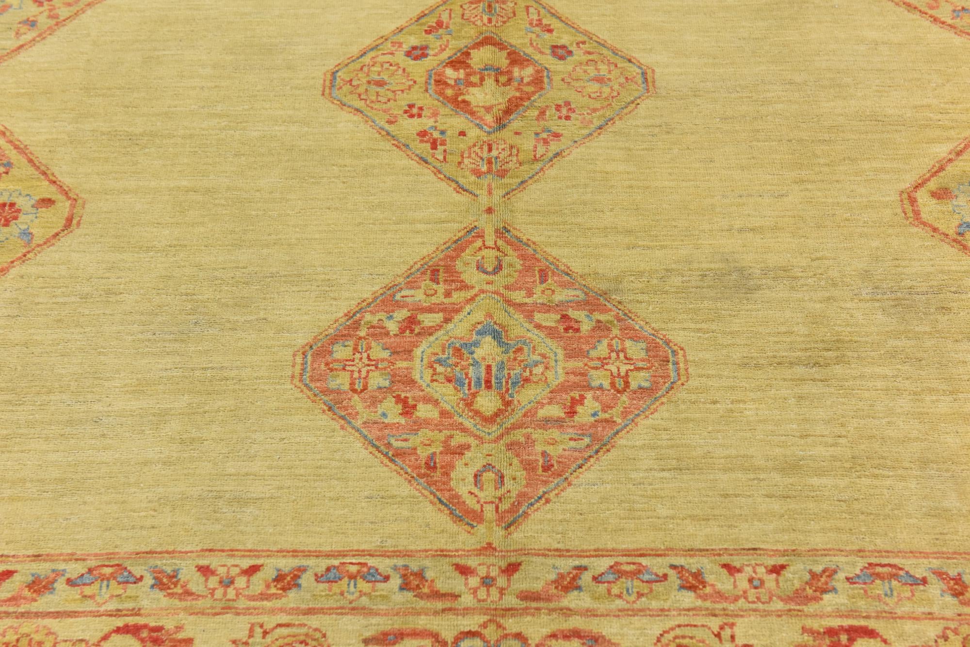 6' 9 x 9' 10 Hand Knotted Peshawar Ziegler Rug