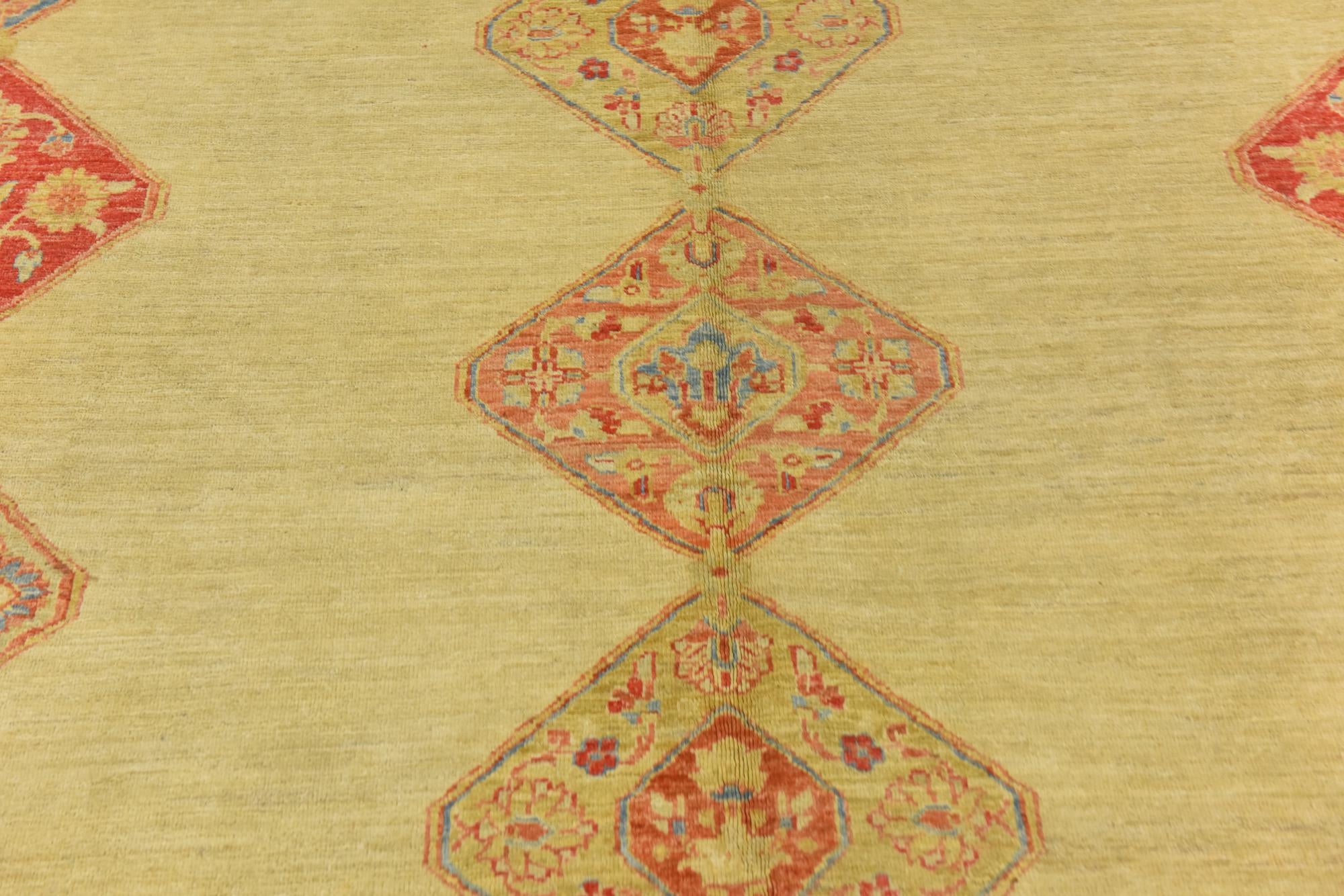 6' 9 x 9' 10 Hand Knotted Peshawar Ziegler Rug