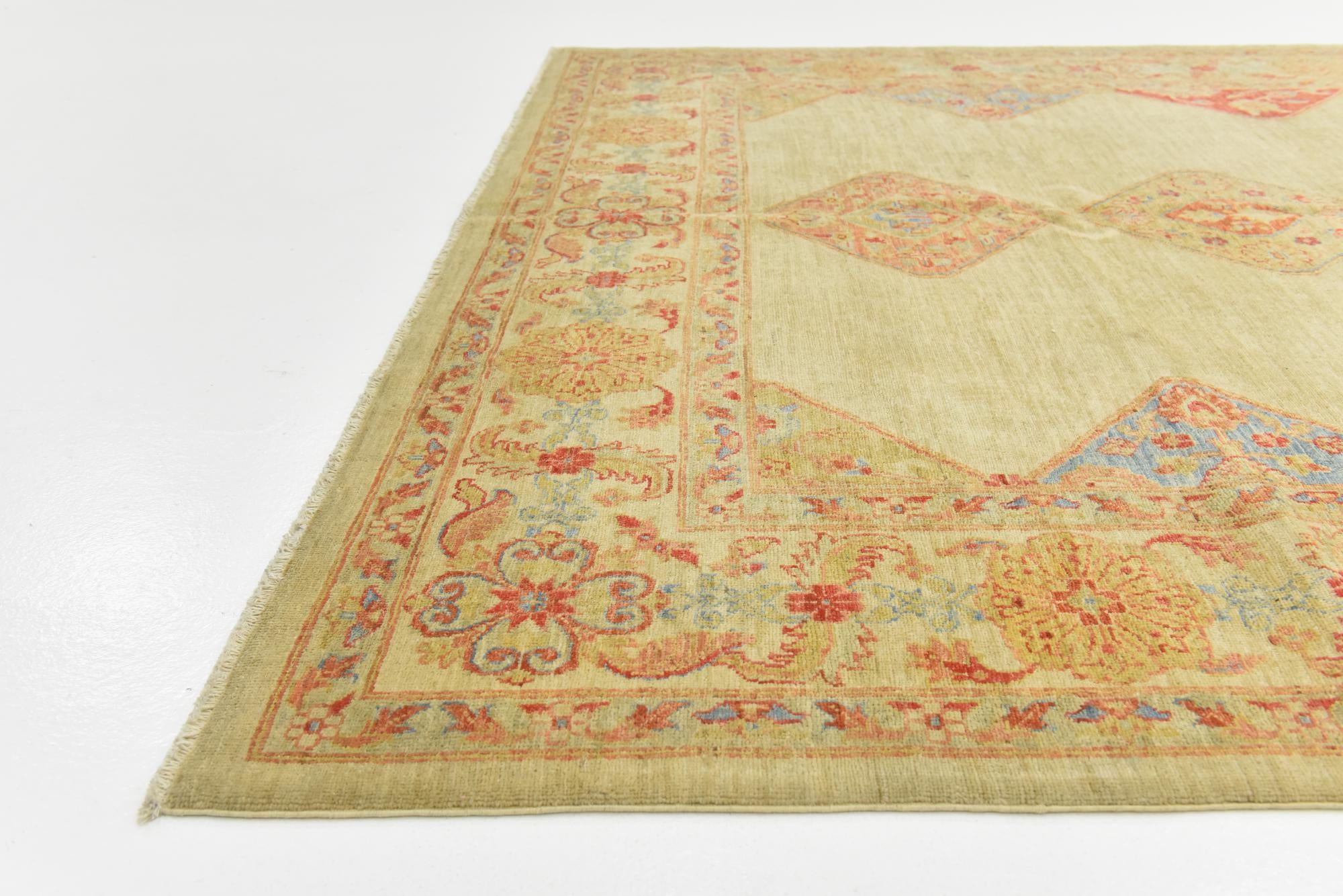 6' 9 x 9' 10 Hand Knotted Peshawar Ziegler Rug