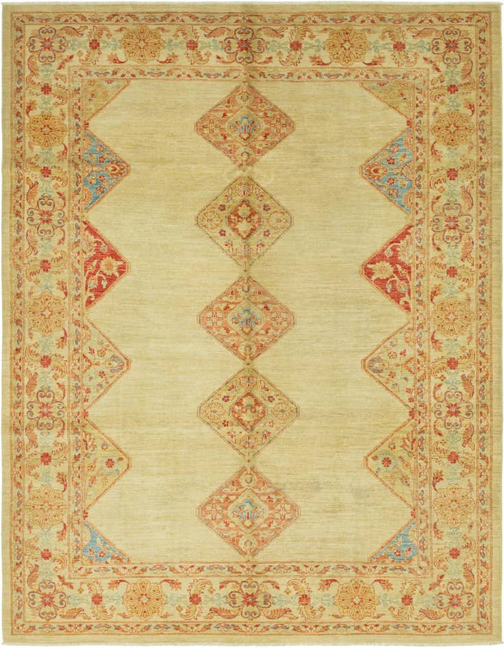 Detail image of 6' 9 x 9' 10 Hand Knotted Peshawar Ziegler Rug