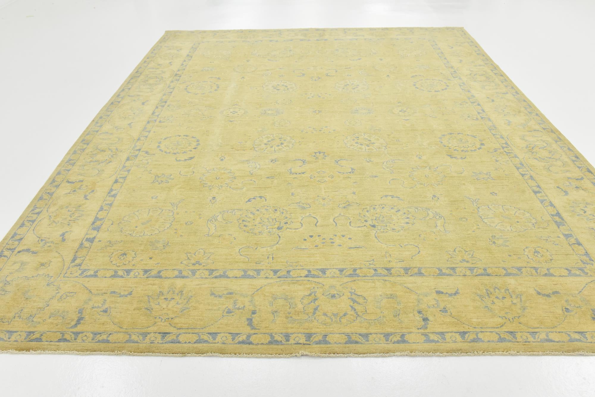9' 2 x 11' 6 Hand Knotted Peshawar Ziegler Rug