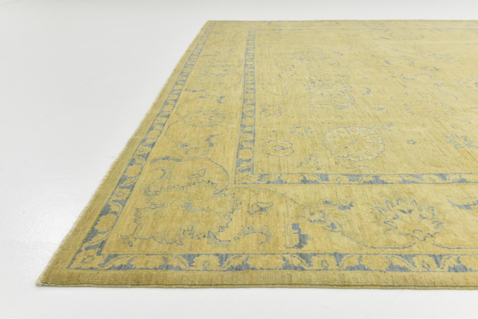 9' 2 x 11' 6 Hand Knotted Peshawar Ziegler Rug