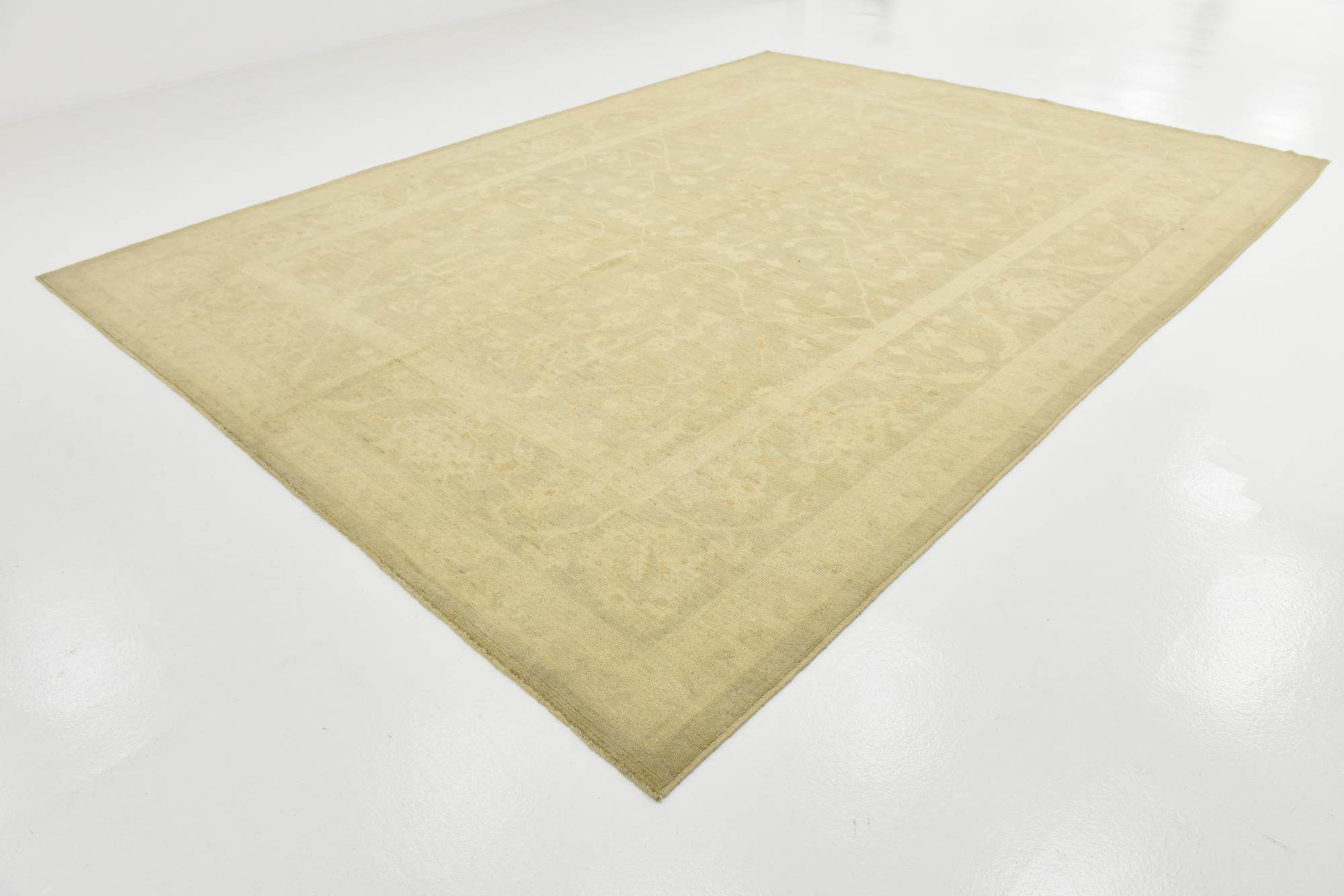 10' 3 x 13' 9 Hand Knotted Peshawar Ziegler Wool Rug