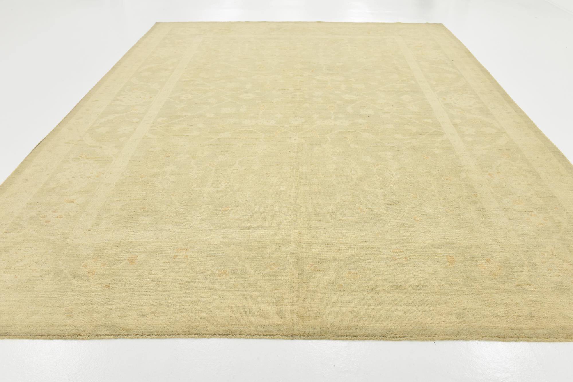 10' 3 x 13' 9 Hand Knotted Peshawar Ziegler Wool Rug