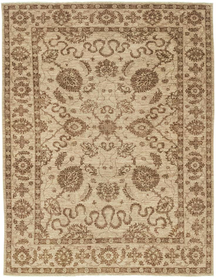 Detail image of 6' 10 x 9' 10 Hand Knotted Peshawar Ziegler Rug