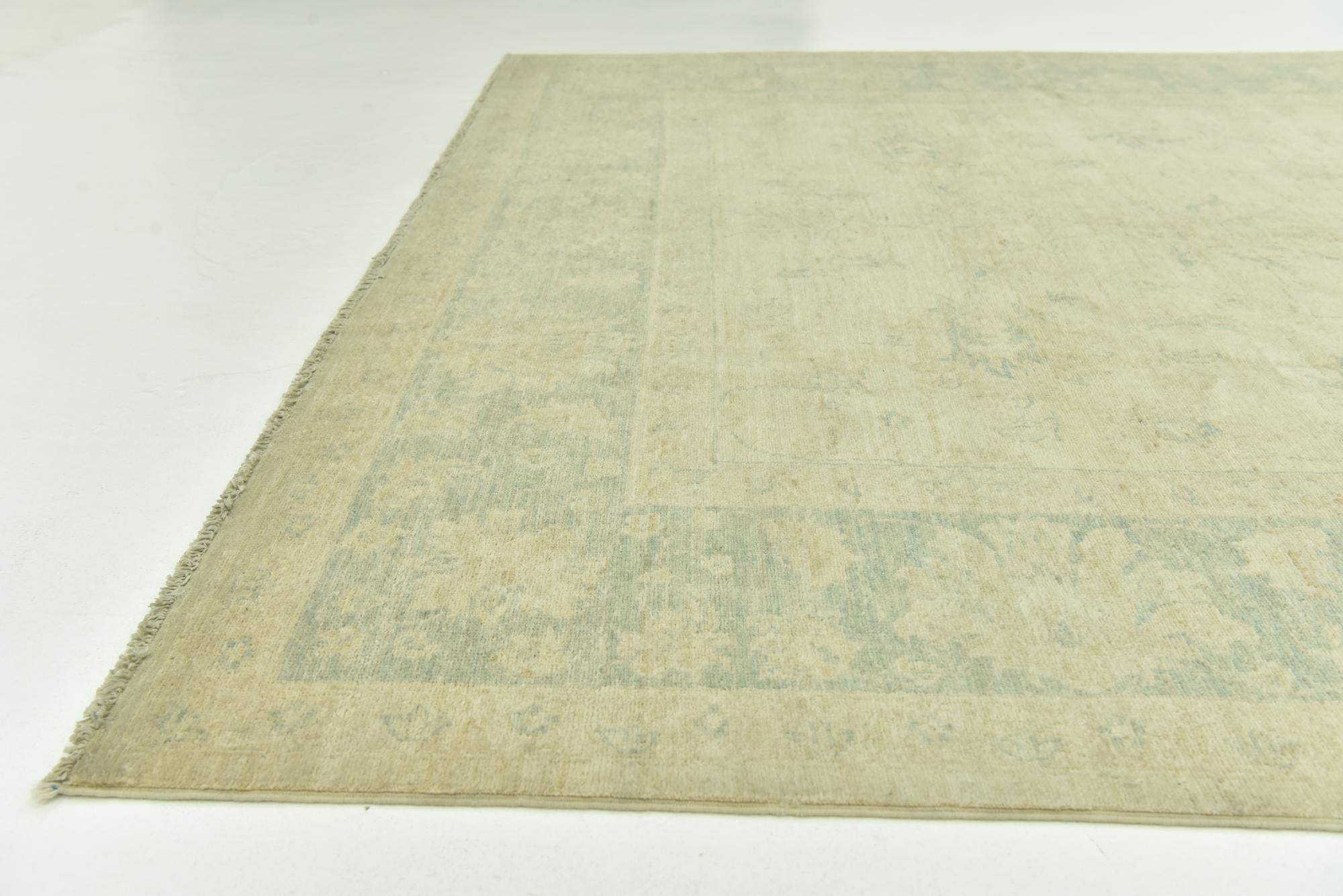 6' 3 x 10' Hand Knotted Peshawar Ziegler Rug