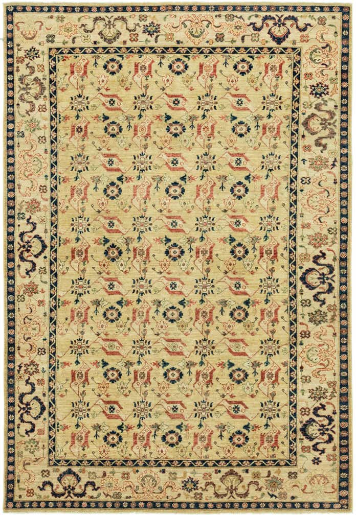 5' 10 x 8' 9 Hand Knotted Peshawar Ziegler Rug