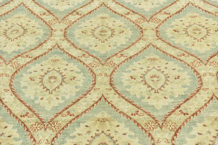 Detail image of 6' 5 x 9' 7 Hand Knotted Peshawar Ziegler Rug