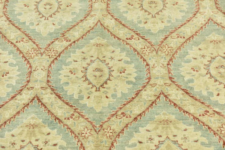 Detail image of 6' 5 x 9' 7 Hand Knotted Peshawar Ziegler Rug