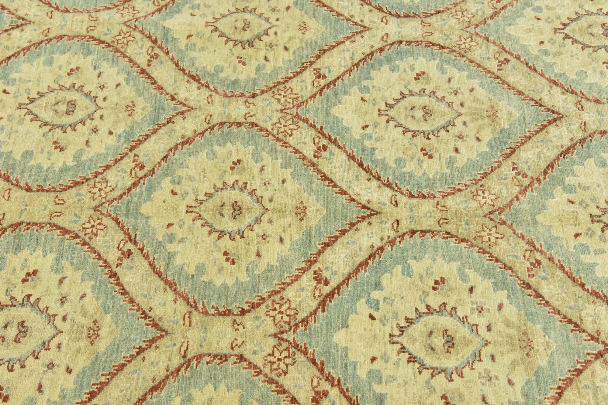195cm x 290cm Hand Knotted Peshawar Ziegler Rug