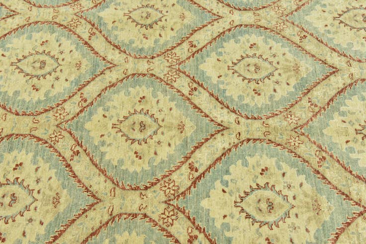 Detail image of 6' 5 x 9' 7 Hand Knotted Peshawar Ziegler Rug