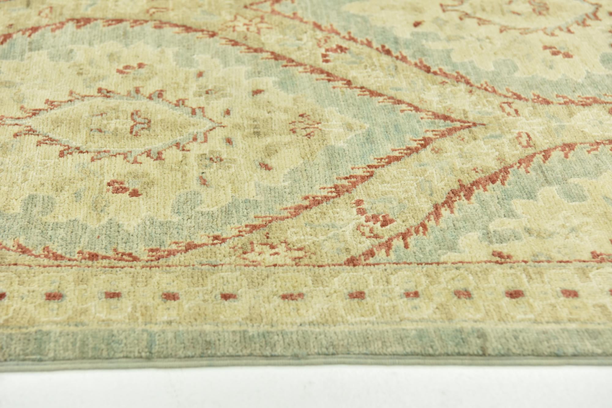 195cm x 290cm Hand Knotted Peshawar Ziegler Rug
