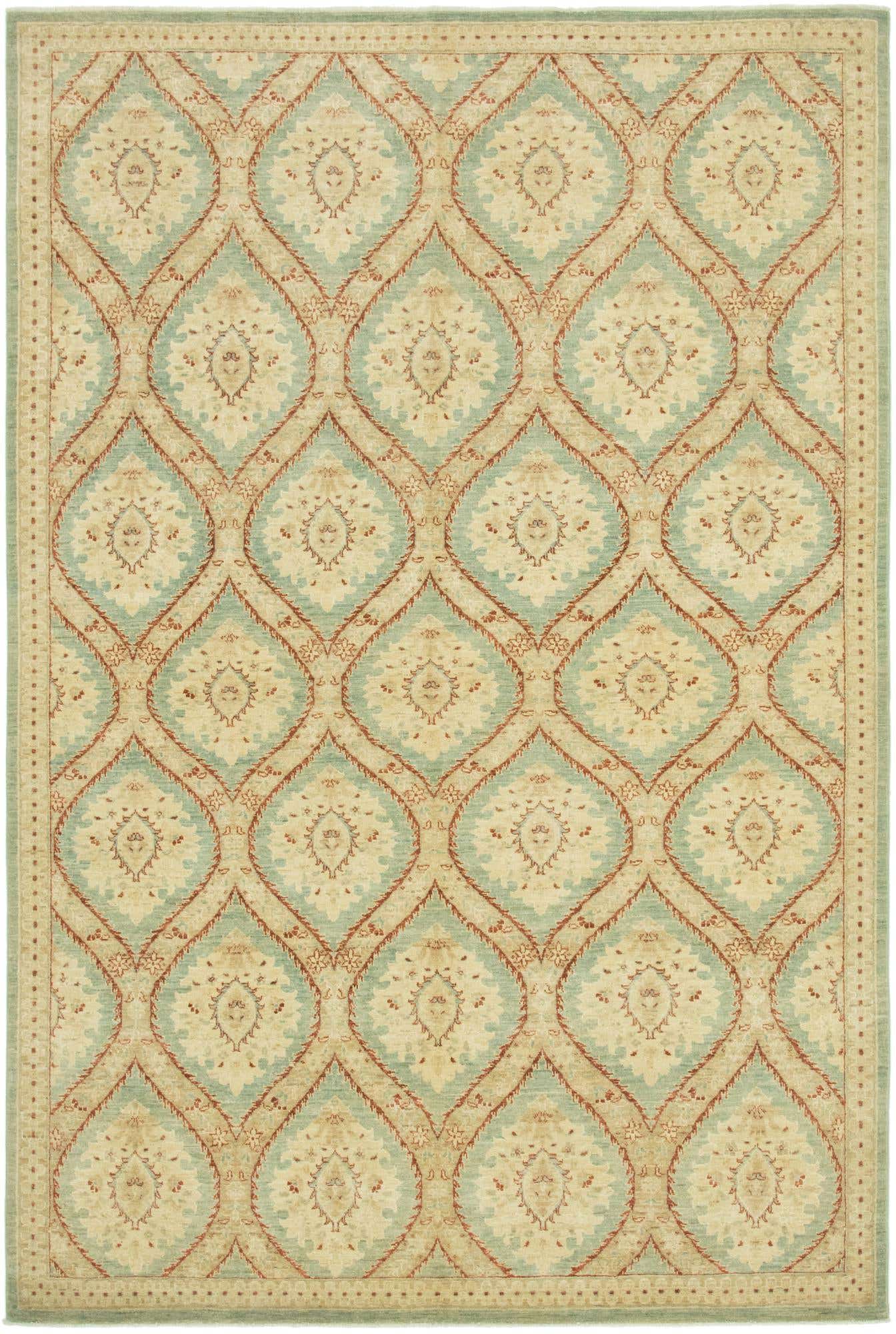 6' 5 x 9' 7 Hand Knotted Peshawar Ziegler Rug