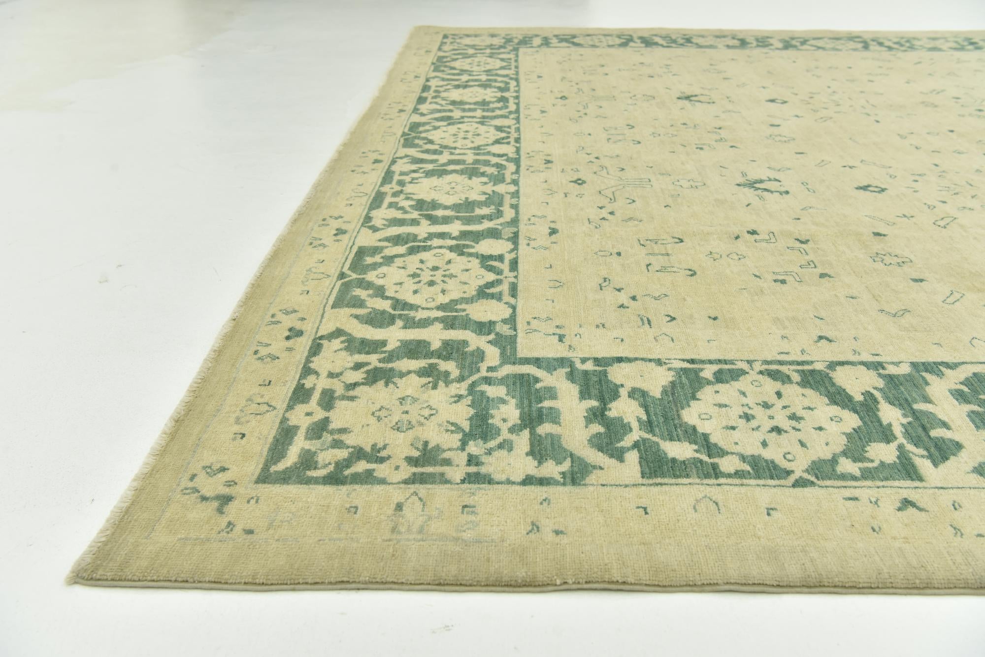 8' 10 x 11' 9 Hand Knotted Peshawar Ziegler Rug