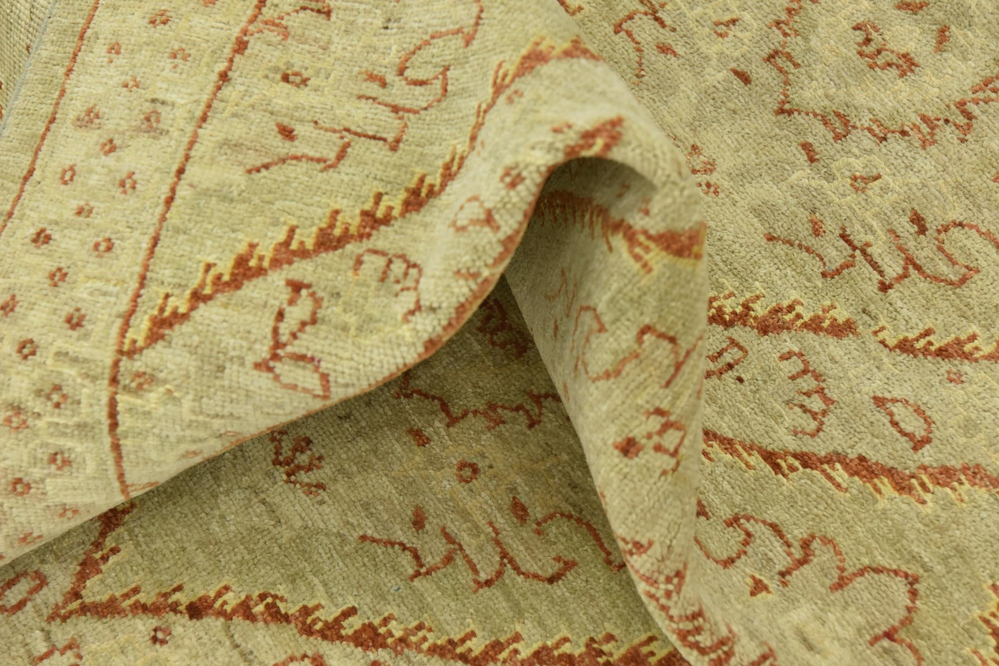 6' 8 x 9' 5 Hand Knotted Peshawar Ziegler Rug