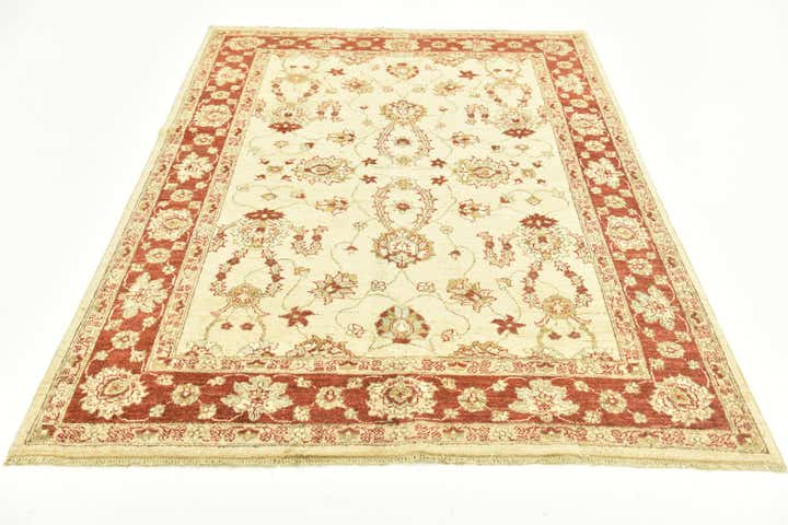 5' 3 x 6' 10 Hand Knotted Peshawar Ziegler Rug